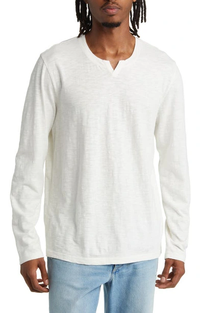 Shop 14th & Union Long Sleeve Slub Cotton T-shirt In Ivory Egret