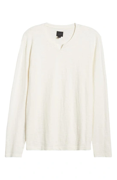 Shop 14th & Union Long Sleeve Slub Cotton T-shirt In Ivory Egret