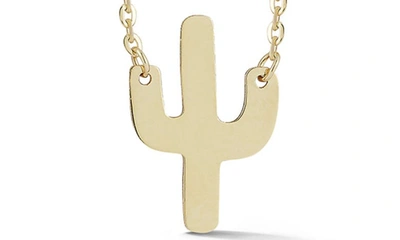Shop Ember Fine Jewelry 14k Gold Cactus Pendant Necklace
