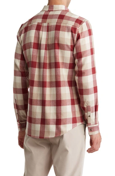 Shop 14th & Union Grindle Trim Fit Flannel Shirt In Red- Ivory Check Buffalo