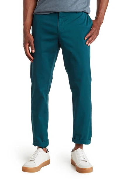 Shop 14th & Union The Wallin Stretch Twill Trim Fit Chino Pants In Teal Deep