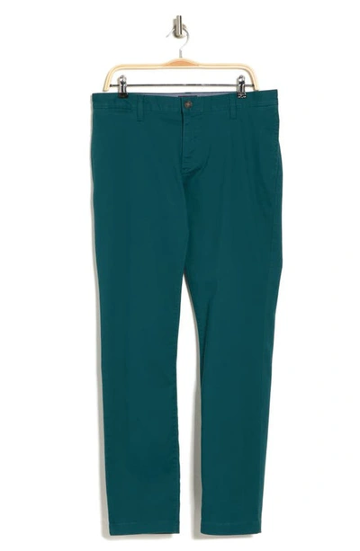 Shop 14th & Union The Wallin Stretch Twill Trim Fit Chino Pants In Teal Deep