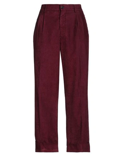Shop Berwich Woman Pants Garnet Size 6 Cotton, Viscose, Elastane In Red