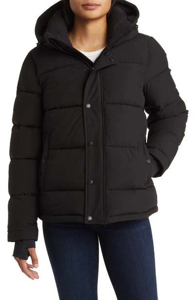 Shop Bcbgeneration Water Resistant Hooded Puffer Jacket In Black