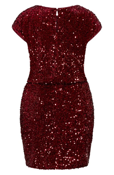 Shop City Chic Sequin Cocktail Dress In Ruby