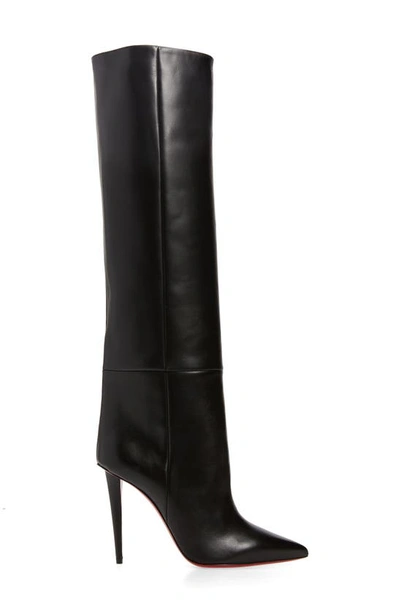 Shop Christian Louboutin Astrilarge Pointed Toe Knee High Boot In Bk01 Black