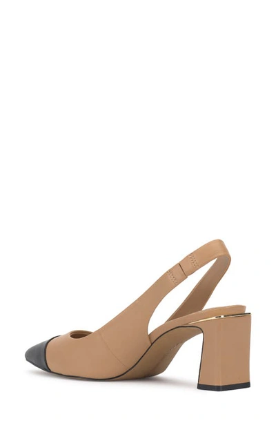 Shop Vince Camuto Hamden Slingback Pointed Cap Toe Pump In Sandstone