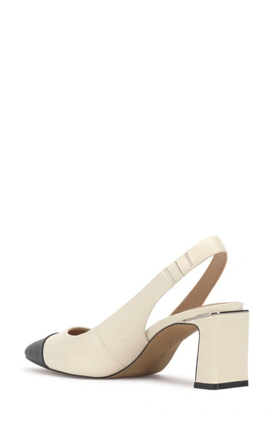 Vince Camuto Hamden Slingback Pointed Cap Toe Pump In Creamy White