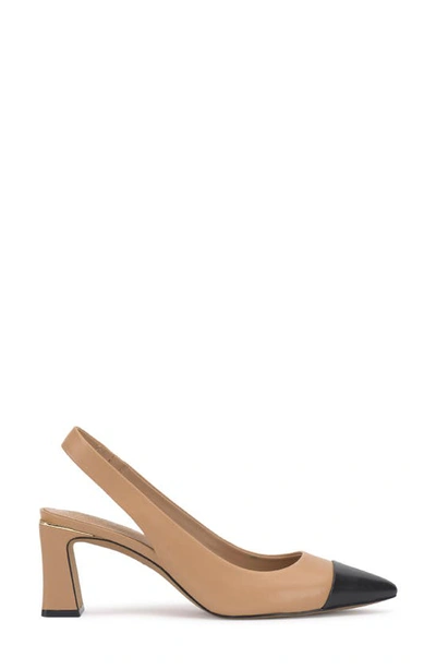 Shop Vince Camuto Hamden Slingback Pointed Cap Toe Pump In Sandstone