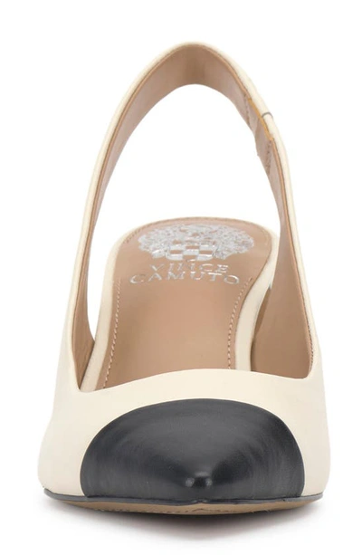 Vince Camuto Hamden Slingback Pointed Cap Toe Pump In Creamy White