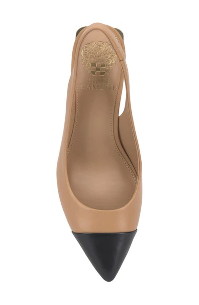 Shop Vince Camuto Hamden Slingback Pointed Cap Toe Pump In Sandstone