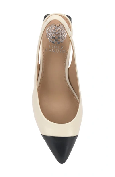 Vince Camuto Hamden Slingback Pointed Cap Toe Pump In Creamy White