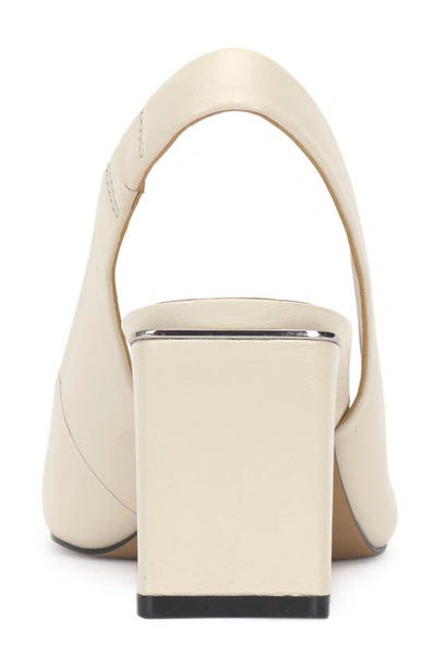 Vince Camuto Hamden Slingback Pointed Cap Toe Pump In Creamy White