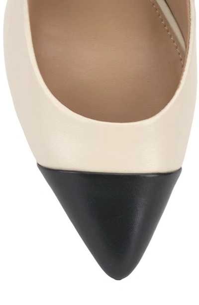 Vince Camuto Hamden Slingback Pointed Cap Toe Pump In Creamy White