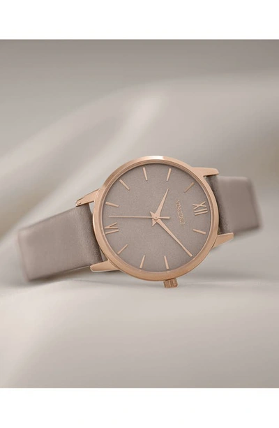 Shop Vincero Eros Petite Leather Strap Watch, 33mm In Rose Gold/ Taupe