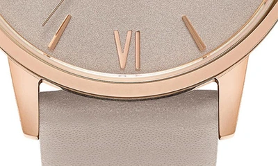 Shop Vincero Eros Petite Leather Strap Watch, 33mm In Rose Gold/ Taupe