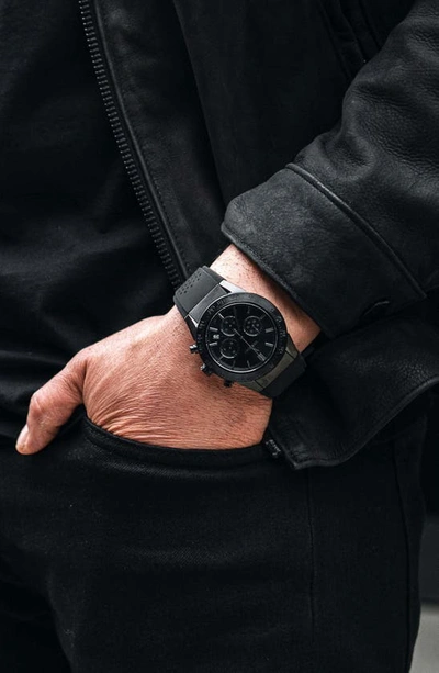 Vincero The Rogue Chronograph Silicone Strap Watch, 43mm In Black