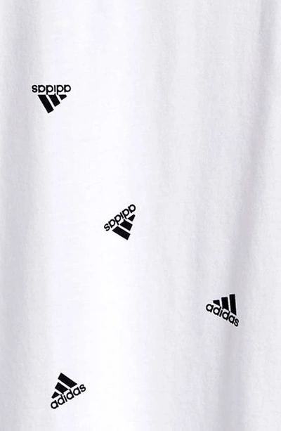 Shop Adidas Originals Kids' Allover Toss Logo Print Hoodie T-shirt In White