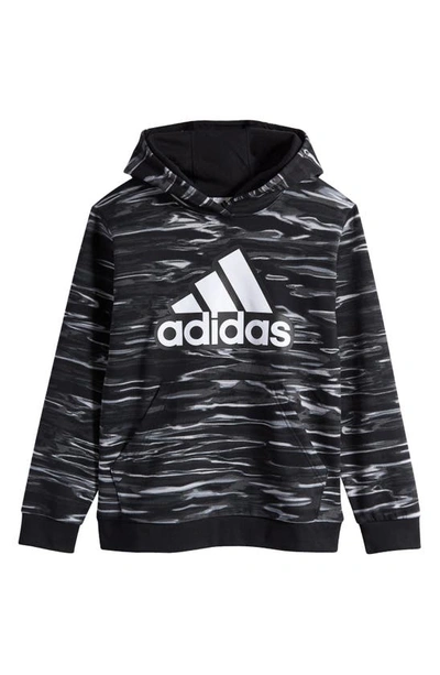 Shop Adidas Originals Kids' Liquid Camo Pullover Hoodie In Black