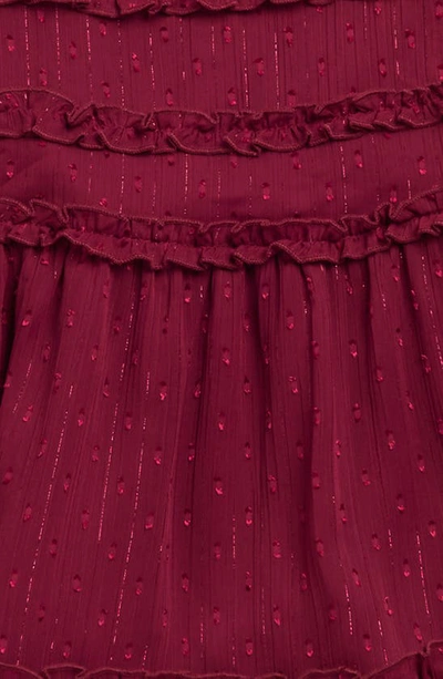 Shop Bcbg Kids' Long Sleeve Chiffon Dress In Cranberry