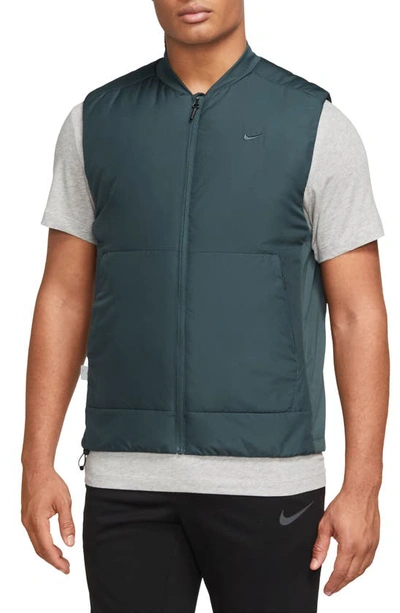 Shop Nike Therma-fit Unlimited Training Vest In Deep Jungle/ Deep Jungle