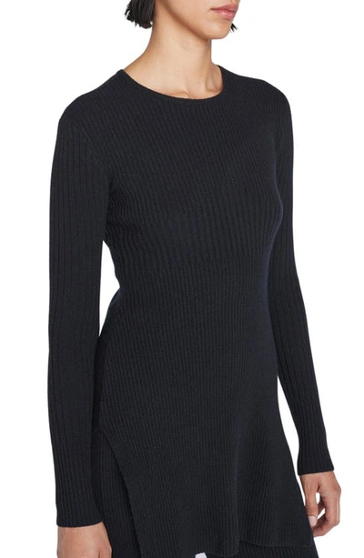 Shop Frame Rib Cashmere Blend Tunic Sweater In Noir