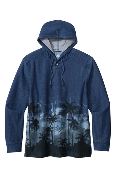Shop Tommy Bahama Palm Flurry Baja Pullover Hoodie In Indigo