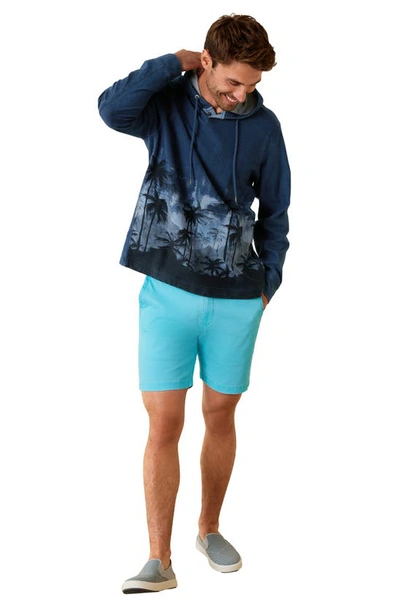 Shop Tommy Bahama Palm Flurry Baja Pullover Hoodie In Indigo