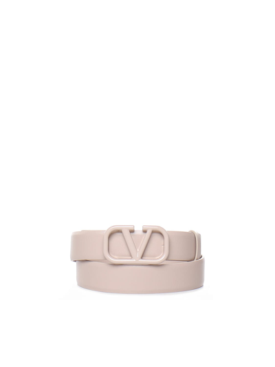 Shop Valentino Vlogo Signature Belt In Powder Rose