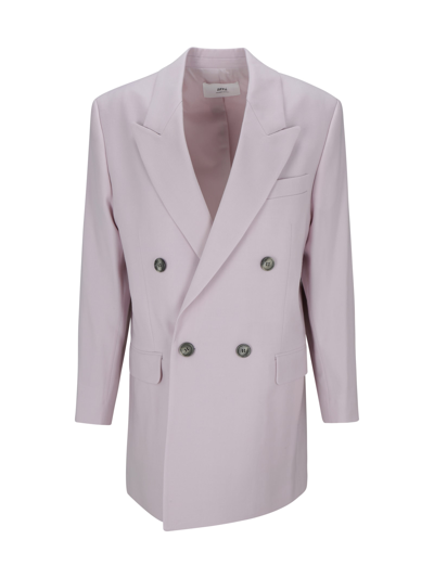 Shop Ami Alexandre Mattiussi Blazer Jacket In Powder Pink