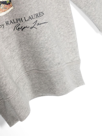 Shop Ralph Lauren Grey Polo Bear Crew-neck Sweatshirt In Grigio