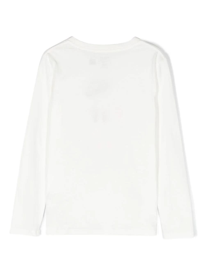 Shop Ralph Lauren White Polo Bear Long Sleeve T-shirt In Bianco