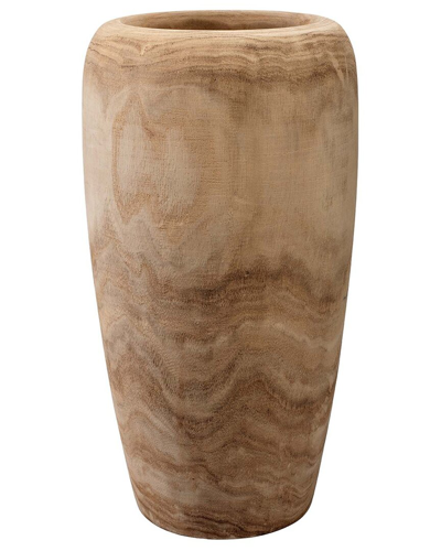 Shop Jamie Young Ojai Wooden Vase In Brown