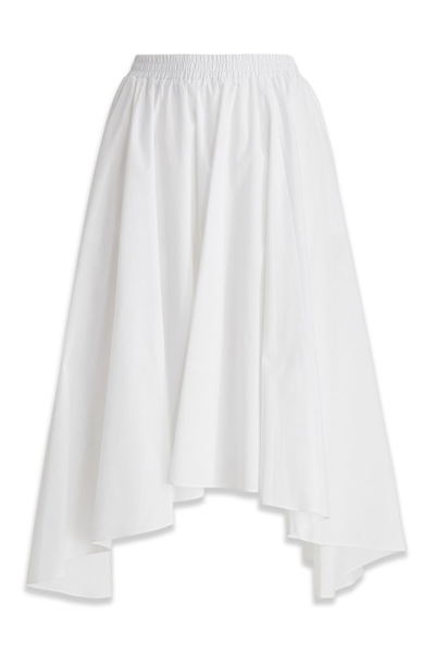 Shop Michael Michael Kors Poplin Handkerchief Midi Skirt In White