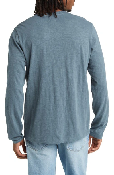 Shop 14th & Union Long Sleeve Slub Cotton T-shirt In Blue Weather
