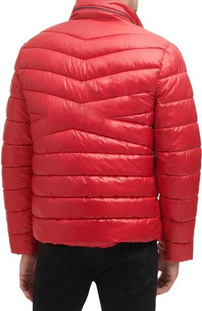 Kenneth Cole New York Hooded Puffer Jacket In Red