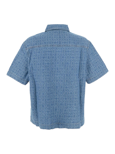 Shop Givenchy Cotton Logo Shirt In Blue