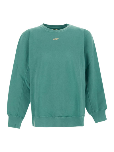 Shop Autry Crewneck Sweatshirt In Green