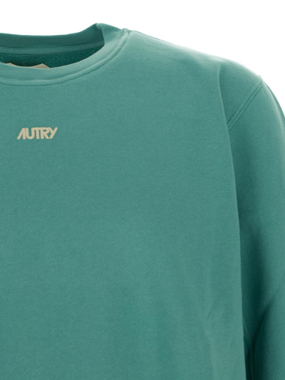 Shop Autry Crewneck Sweatshirt In Green