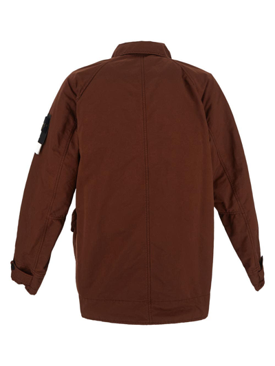 Shop Stone Island Down Jacket In Brown