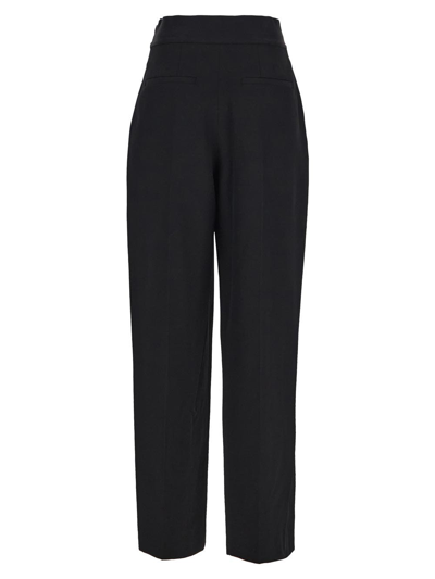 Shop Alexander Wang Logo Waistband Pleated Trousers In Black