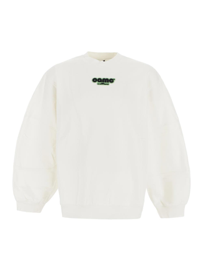 Shop Oamc Logo Cotton Sweatshirt In White