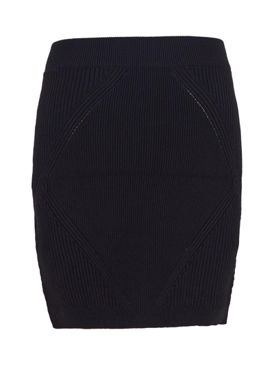 Shop Balmain Viscose Skirt In Black