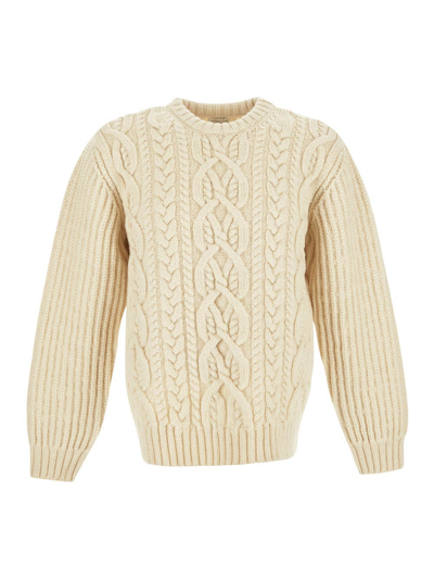 Shop Dries Van Noten Mezzi Knit Sweater In Ivory