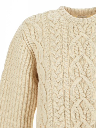 Shop Dries Van Noten Mezzi Knit Sweater In Ivory