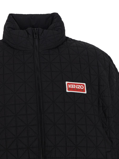 Shop Kenzo Sashiko Stitch Down Jacket In Black