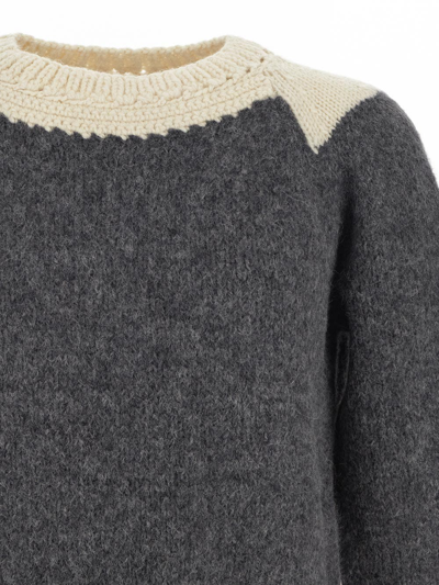 Shop Dries Van Noten Morgan Knit Sweater In Grey