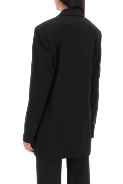 Shop Acne Studios Double-breasted Jacket In Herringbone Fabric Women In Black