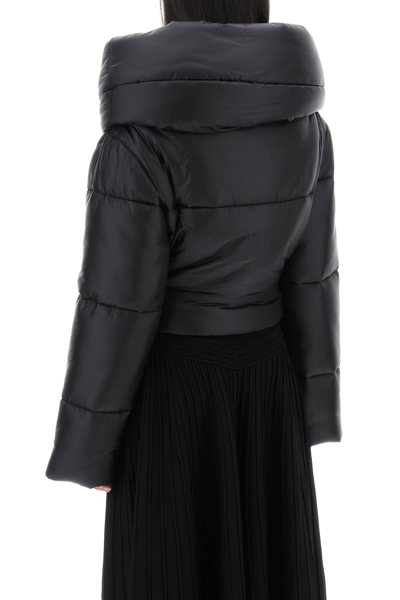 Shop Alaïa Alaia Cowl Collar Puffer Jacket Women In Black
