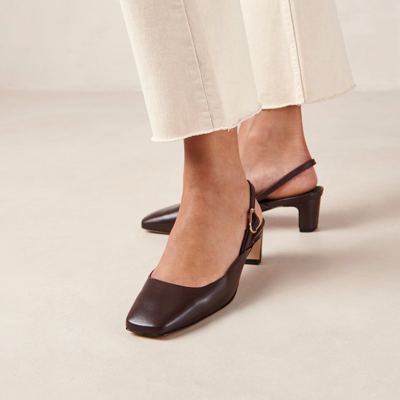 Shop Alohas Lindy Leather Pumps In Brown